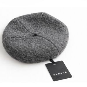 Trouvé Wool Blend Beret Hat Dark Gray Heather One Size Nordstrom